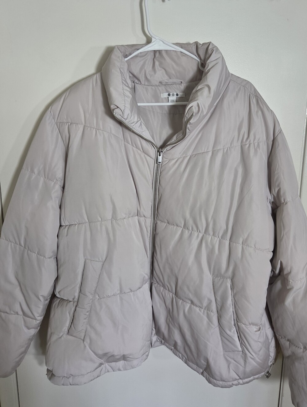 Three Dots Women's Ecru Puffer Jacket  2X Cozy Cabincore Granola Gorpcore